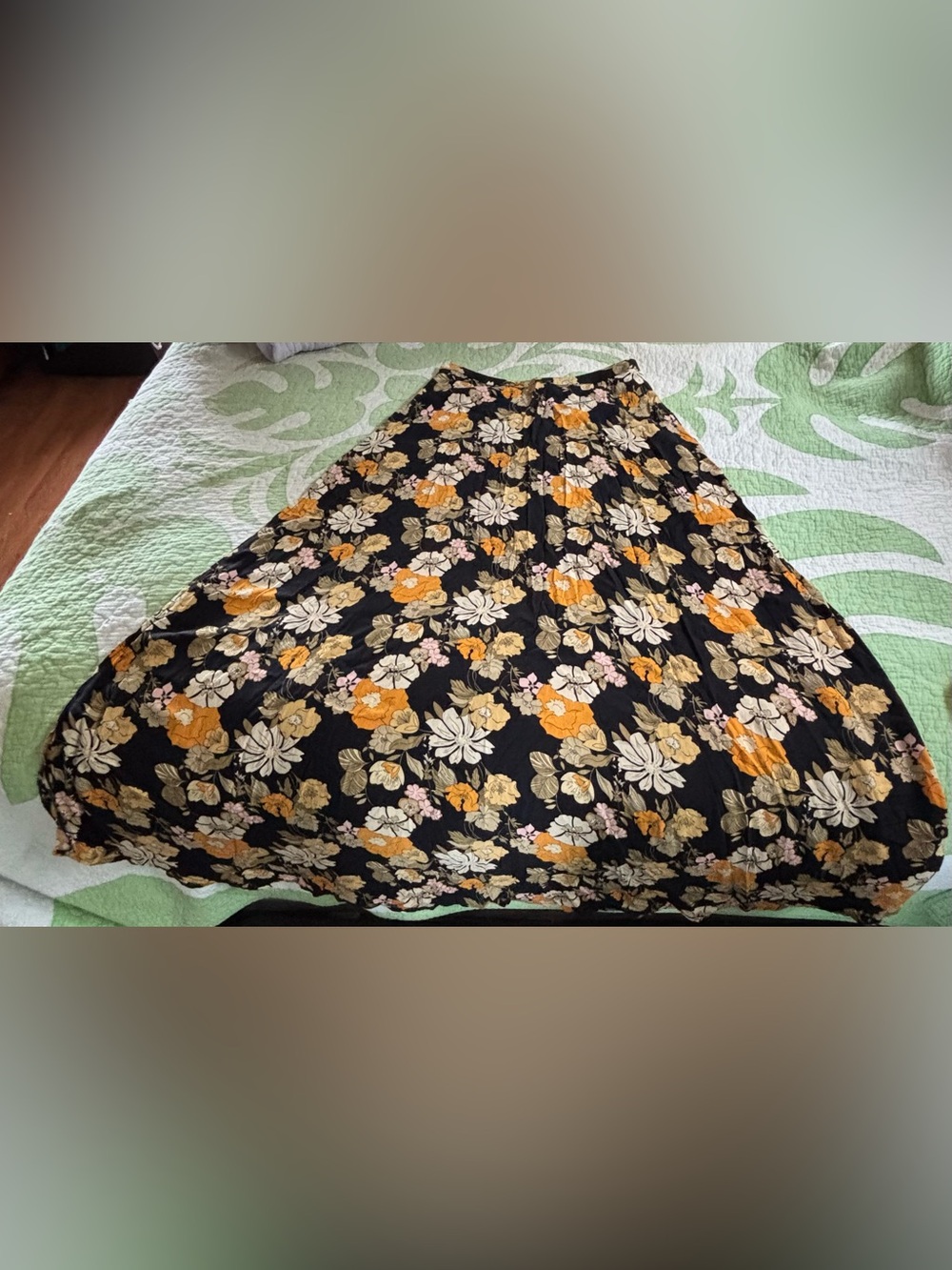 Natural Life Black Floral Maxi Skirt with Yellow & Cream Flowers - Picture 2 of 4